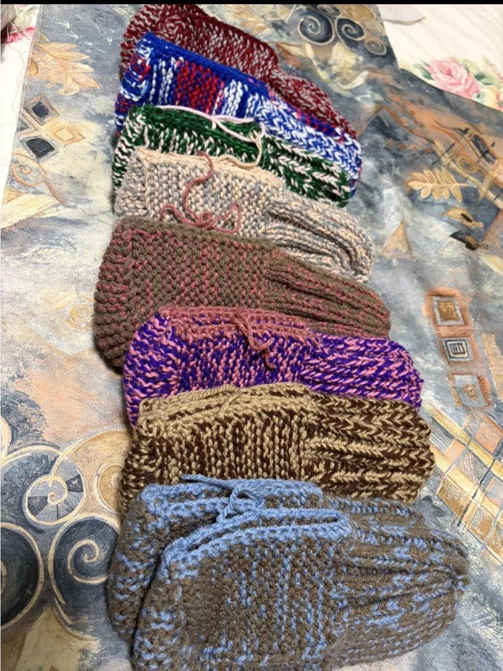 Handknit Multicolor Women’s Slippers